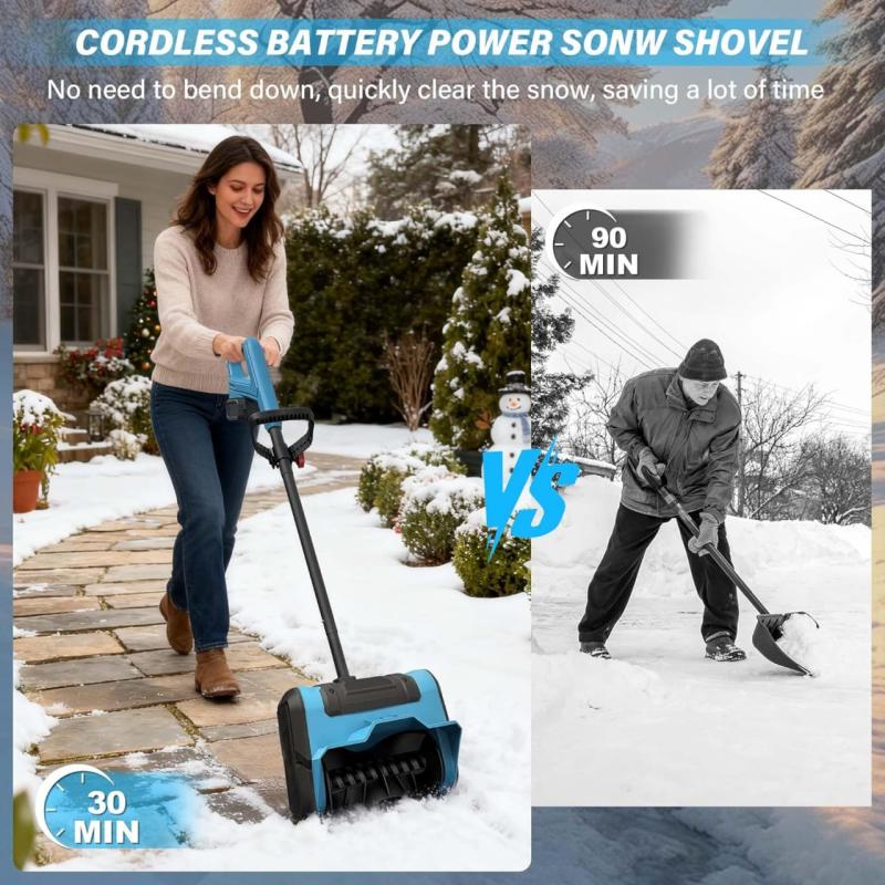 Spazzaneve Cordless a Batteria Ricaricabile